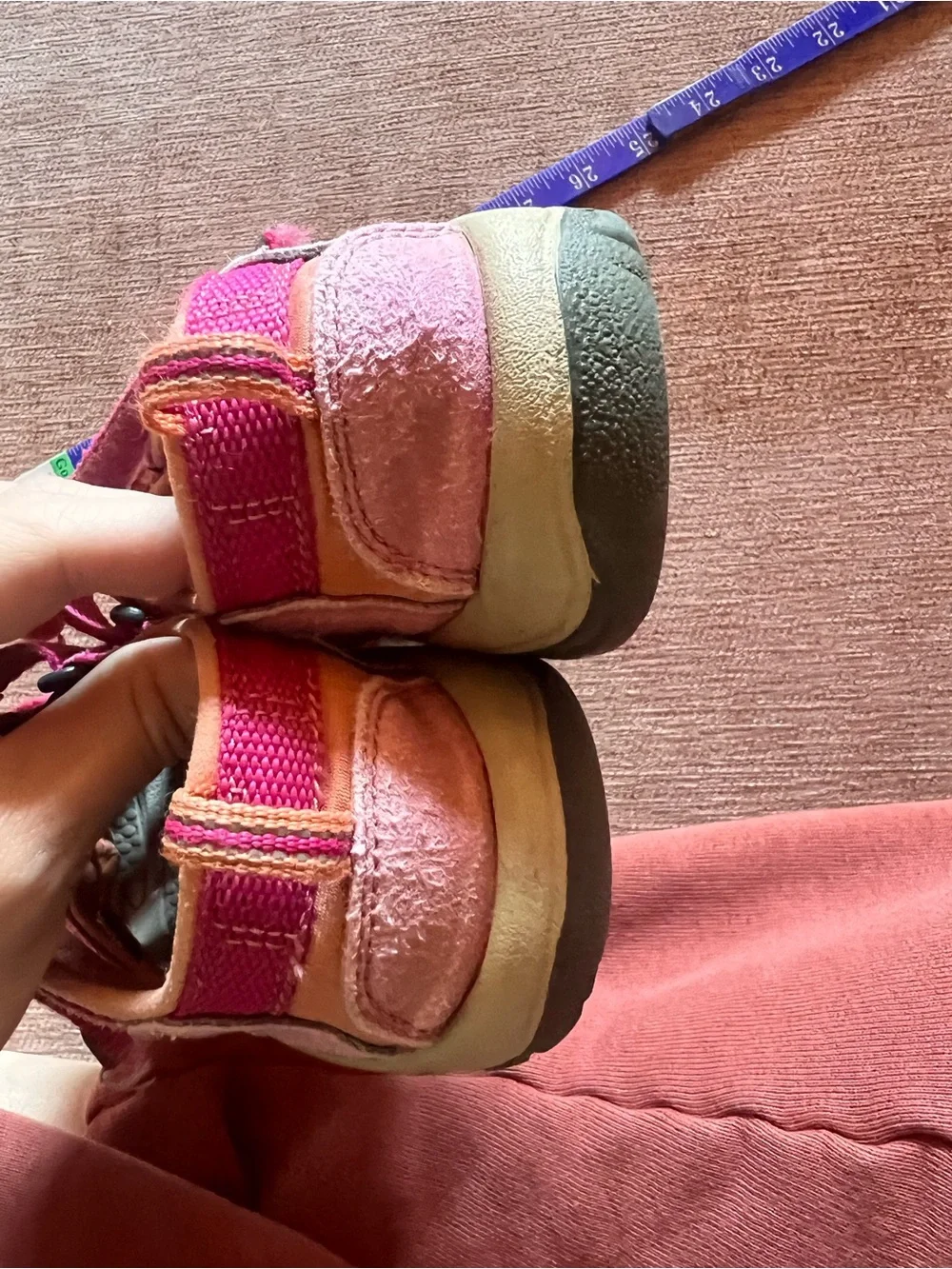 Keen Kids Pink and Orange Closed-Toe Water Sandals size youth 2